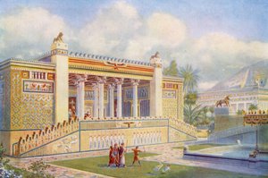 Facade of the Palace of Darius at Persepolis Bright with Colour, Movement and Life by English School